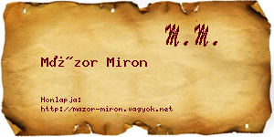 Mázor Miron névjegykártya